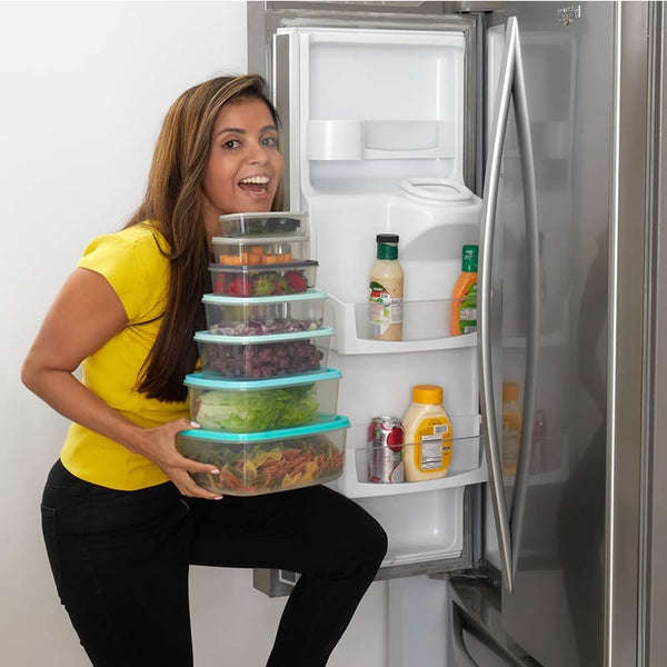 Food Storage Container Set with Secure Fit Lids 7pcs