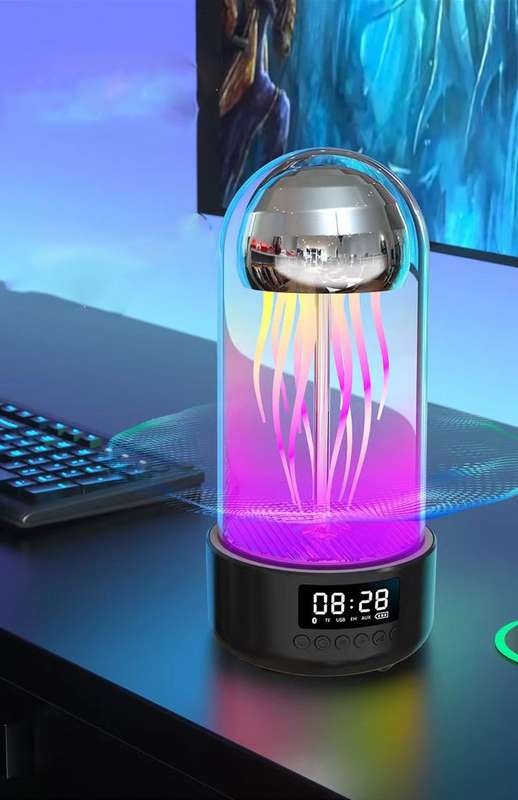 Luminous Jellyfish Lamp WithBuilt in Clock & Speaker - Rechargeable