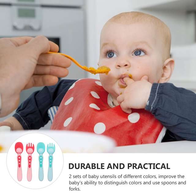 Temparature sensing training spoon &fork