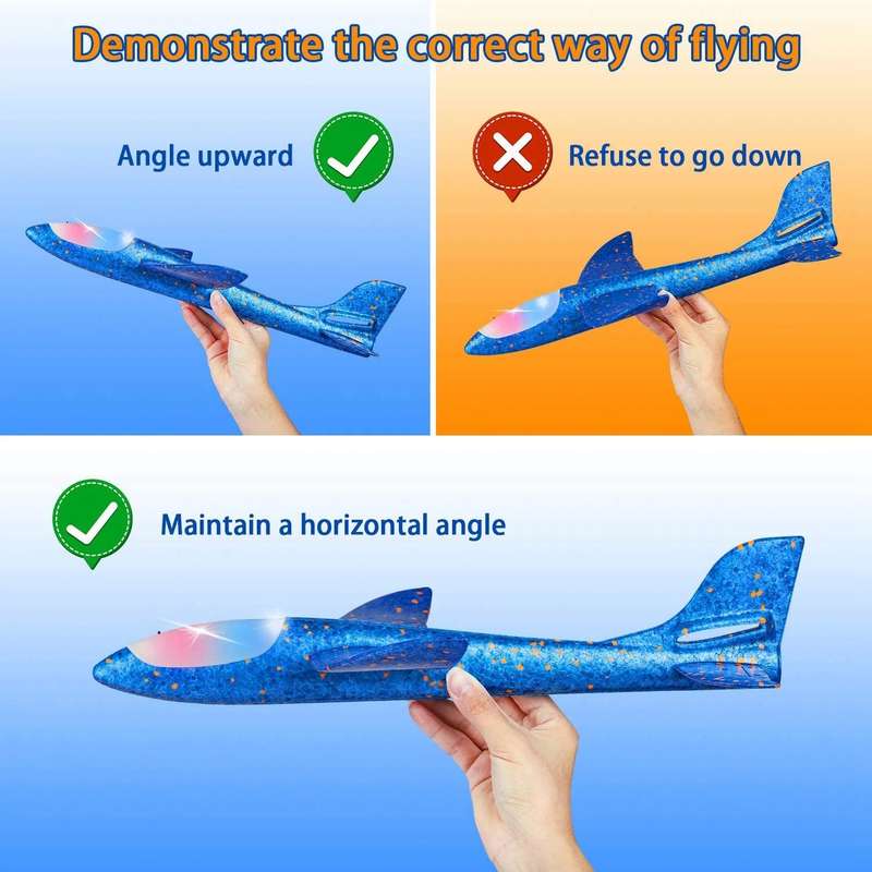 LED Light Airplane 48CM Throwing Foam Plane