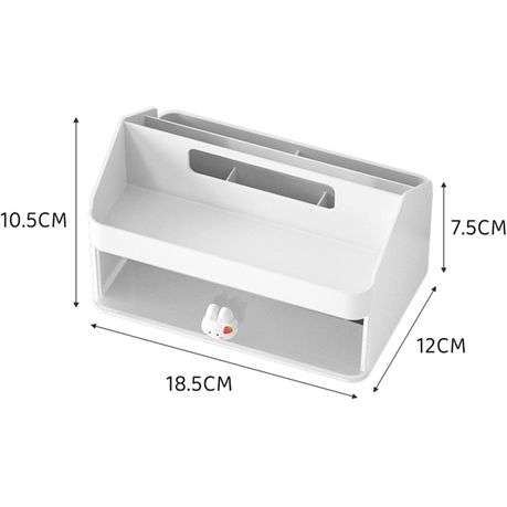 Plastic Desktop Multi-Purpose Stationery Organizer Single Drawer & Handle