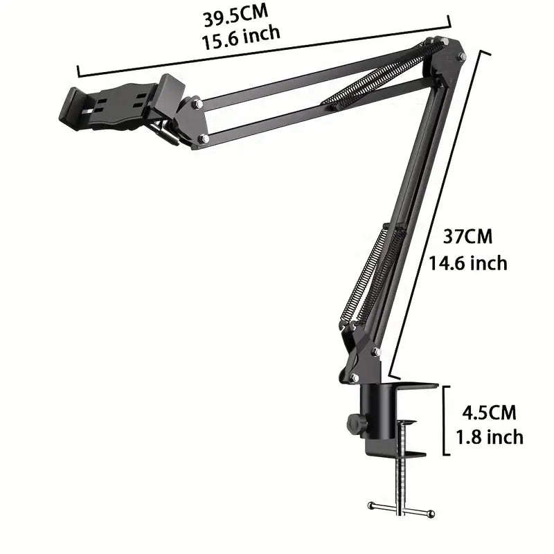 360° Cell Phone Stand Tablet Clamps Rotating Holder Lazy Bracket For Desk Height Adjustable Broa...
