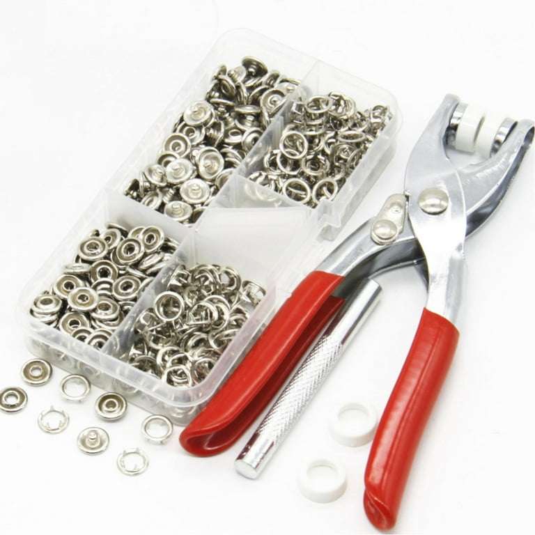 Plier Tool 100pcs Metal Snap Button Thickened Snap Fastener Kit DIY Craft Supplies for Installing...