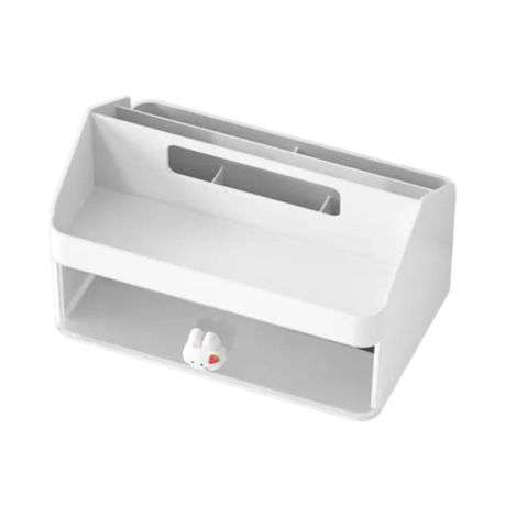 Plastic Desktop Multi-Purpose Stationery Organizer Single Drawer & Handle
