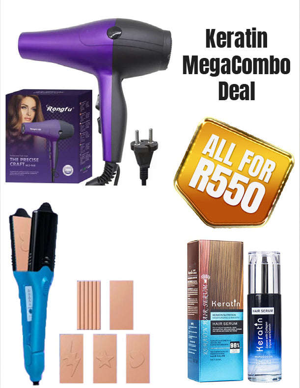 Keratin MegaCombo Deal Professional Hair Styling Combo  3-in-1 Salon-Grade Set