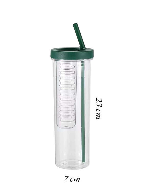 Fruit Infuser Water Bottle with Retractable Straw