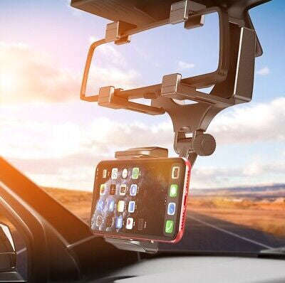 360 Rotation Universal Car  View Rear Mirror Mount Stand GPS Cell Phone Holder