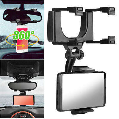 360 Rotation Universal Car  View Rear Mirror Mount Stand GPS Cell Phone Holder