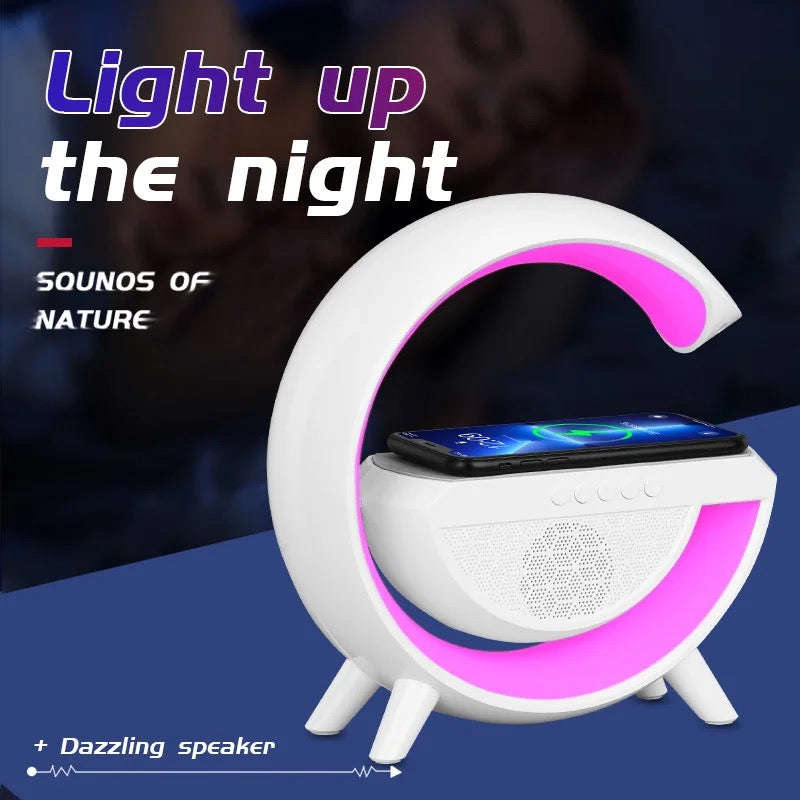 Multifunctional Wireless Charger Night Light Bluetooth Speaker Music Sync APP Control RGB Light F...