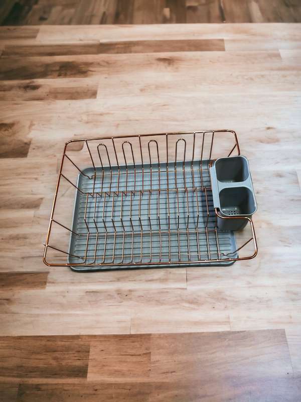 Rose Gold Dish Rack With Drip Tray