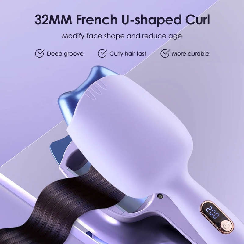 Electric Hair Curler Negative Ions Ceramic Curling Iron 32mm Wave Curly Hair Styler Tools