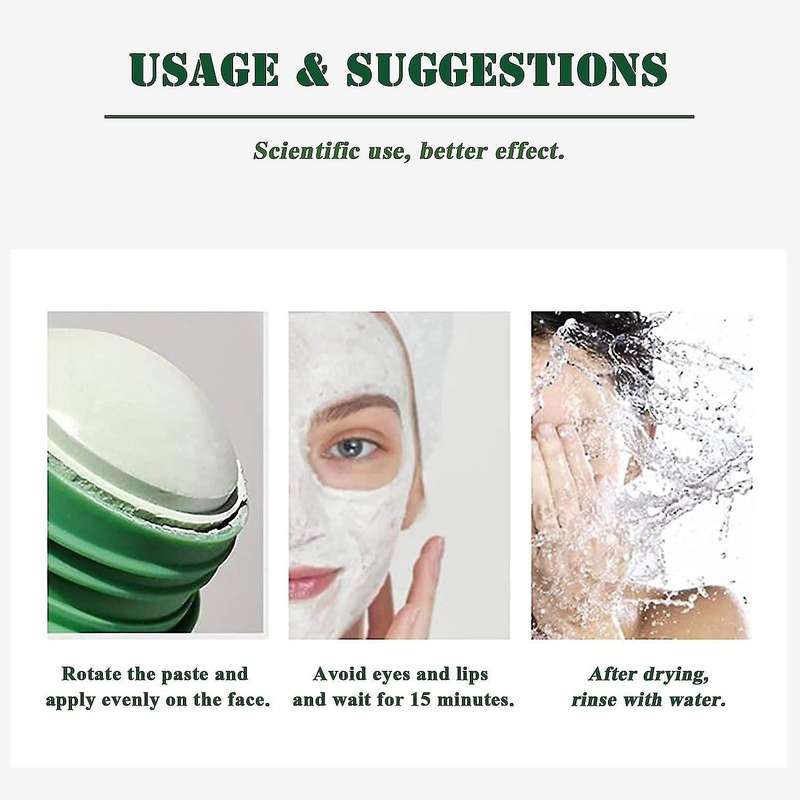 Green Tea Mask Stick Blackhead Remover Deep Cleansing Smearing Clay Moisturizes Oil Control Purif...