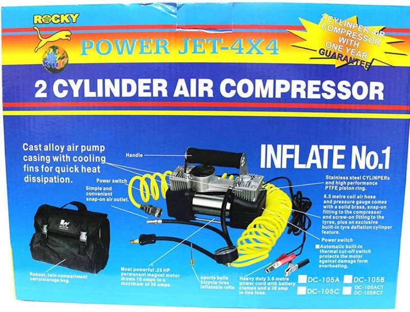 Heavy Duty 12V 30Mm Double Cylinder Air Compressor 4x4