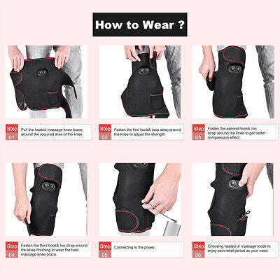 Knee Massager Electric Heated Knee Pad Brace Arthritis Pain Relief Warm Therapy Belt Protector
