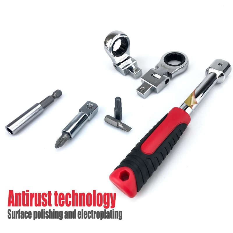 20Pcs Set Removable Movable Head Ratchet Wrench Durable Ratchet Combination Labor-Saving Automobi...