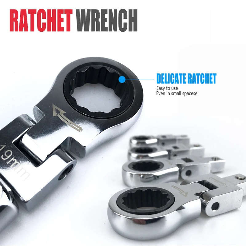 20Pcs Set Removable Movable Head Ratchet Wrench Durable Ratchet Combination Labor-Saving Automobi...