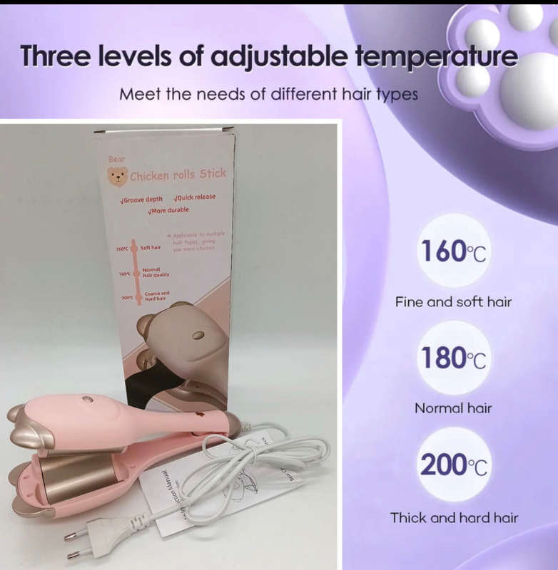 Electric Hair Curler Negative Ions Ceramic Curling Iron 32mm Wave Curly Hair Styler Tools