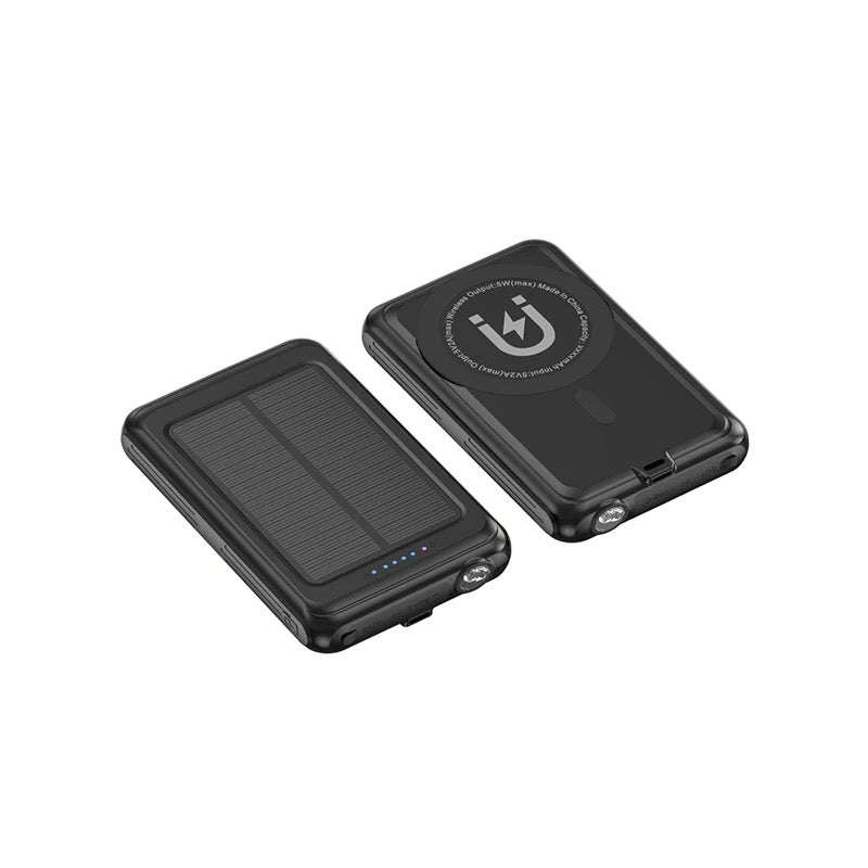 Solar Power Bank 5000mAh Magnetic Qi Wireless Charger Power Bank for iPhone 13 12 Solar Powerbank...