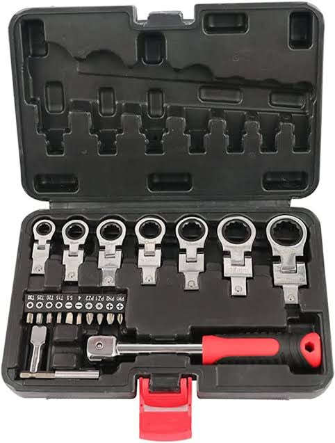 20Pcs Set Removable Movable Head Ratchet Wrench Durable Ratchet Combination Labor-Saving Automobi...