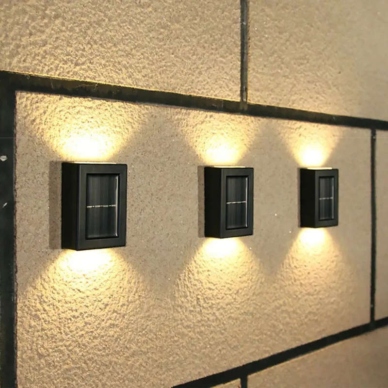 LED Mini Solar Lamps Outdoor Solar Wall Lamp Colored / Warm Light Up Down Garden Decorative Stree...