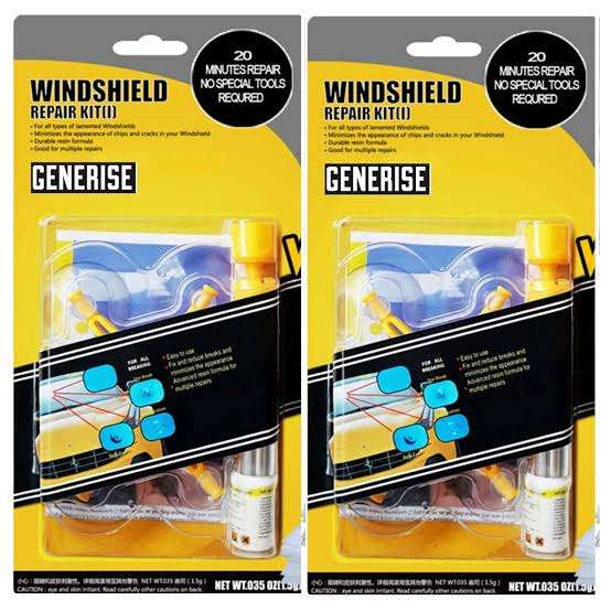 Windscreen Repair Kit Auto Windscreen Chip Repair Kit Tool for Chips, Cracks & Glass Repair - Inc...