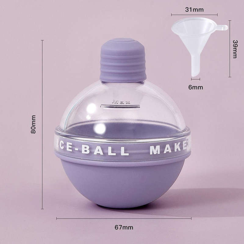 Ice Ball Ice Cube Silicone Mold With Funnel