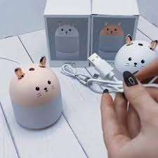 250ml Air Humidifier Cute USB Aroma Diffuser with Night Light for Bedroom Home Car Plant Purifier...