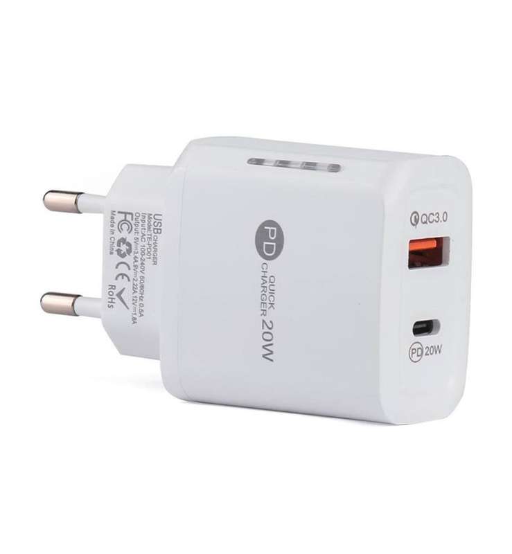 20W QC 3.0 USB & Type-C Ports Charging head