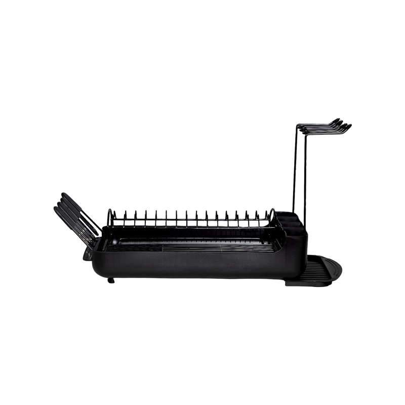 2-Tier Dish Rack with Pull-Out Drain Tray  Large Capacity Countertop Organizer