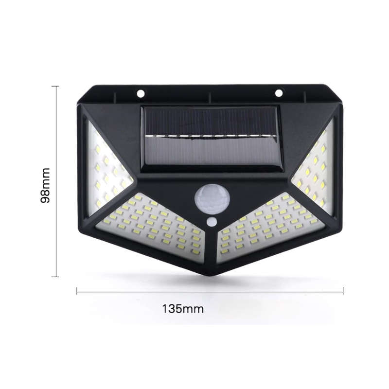 100 LED Solar Motion Sensor Wall Light  Outdoor Waterproof PIR Lamp with 3 Modes, 600LM Bright...