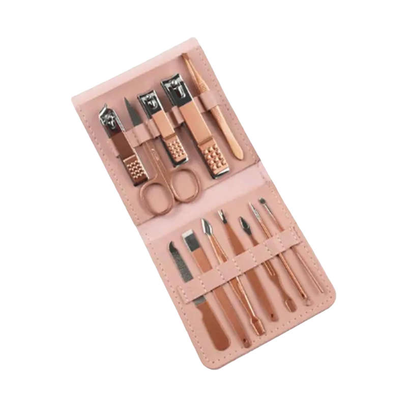 MBeauty 12PCS Stainless Steel Nail Clipper Set, Portable Manicure Pedicure Kit With Travel Case