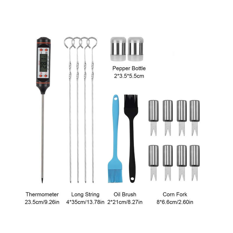 27-Piece Stainless Steel BBQ Grill Tools Set  Heavy-Duty Braai Accessories Kit