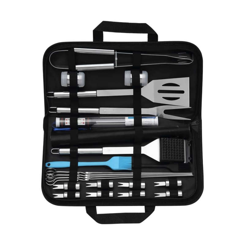 27-Piece Stainless Steel BBQ Grill Tools Set  Heavy-Duty Braai Accessories Kit