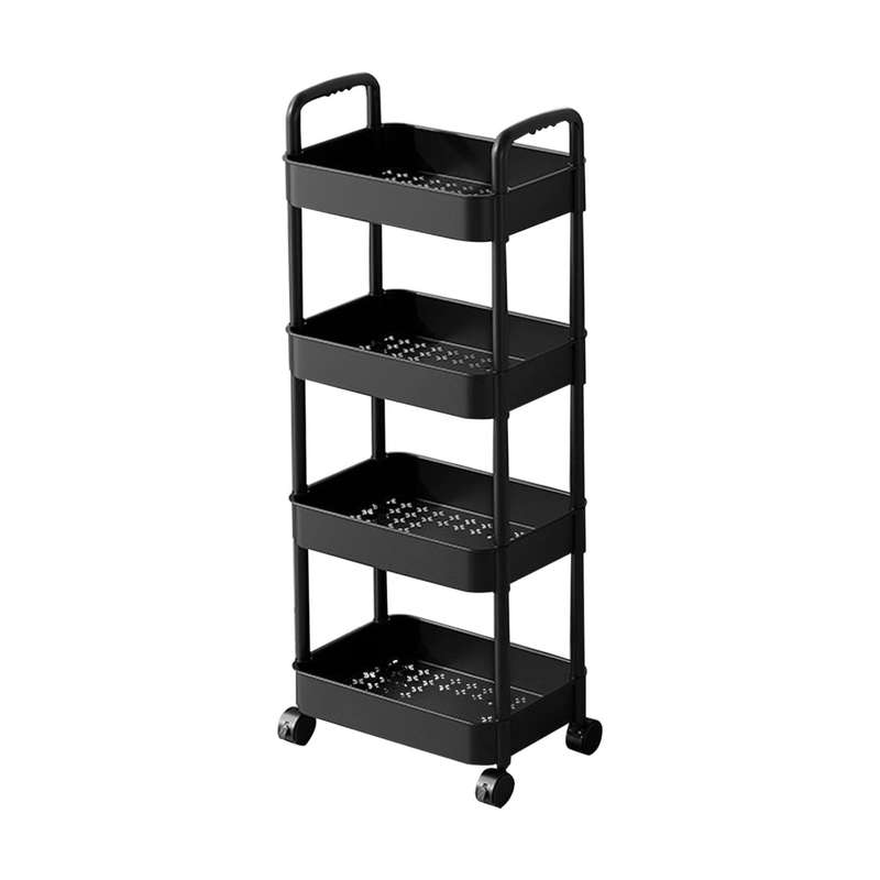 MHome 3/4-Tier Rolling Storage Cart with Wheels  Space-Saving Utility Trolley