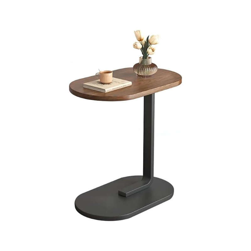 MHome C-Shaped Side Table  Modern Narrow Coffee Table with Metal Frame for Small Spaces