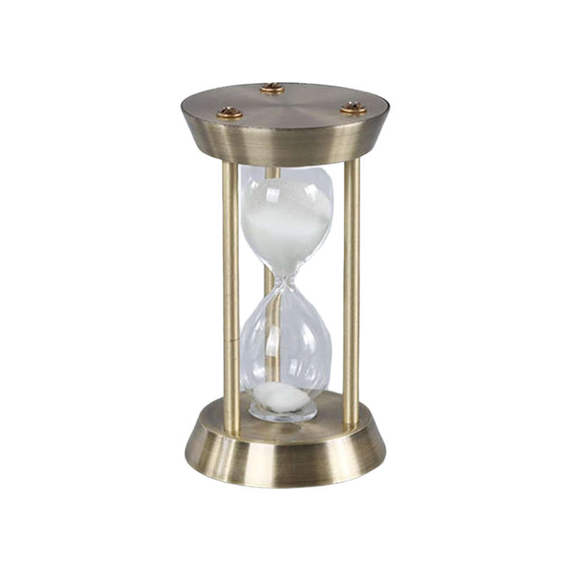 MHome Vintage Three Pillar Mini Hourglass Ornament Timer - Metal Hourglass, Glass Sand Timer