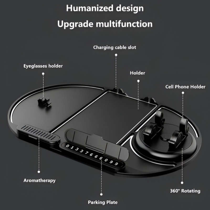 MTech Multifunctional Car Dashboard Anti-Slip Mat  6-in-1 Non-Slip Phone Holder