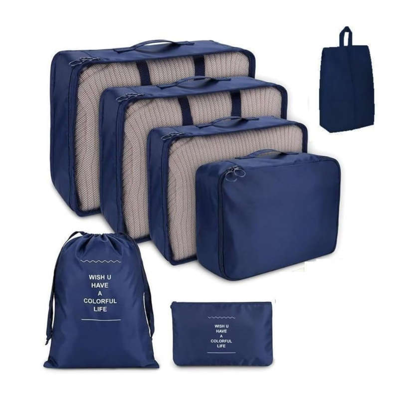 MHome 7-Piece Travel Organizer Set  Waterproof Packing Cubes for Clothes, Shoes & More