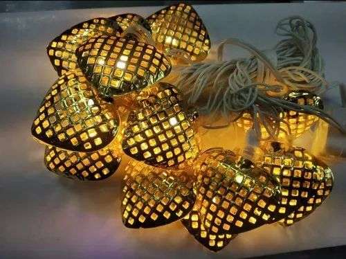 Christmas Warm White LED Metal Heart Shaped Lights Battery Operated Fairy String Lights for Garde...