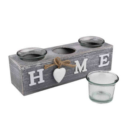 MHome Heart-Shaped Wooden Tealight Candle Holders  Rustic Decor Candle Stand for Home, Wedding...