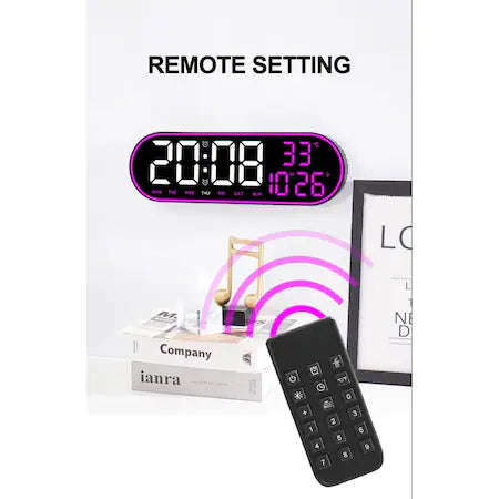 Digital LED Wall Clock with Remote Control-GH8021