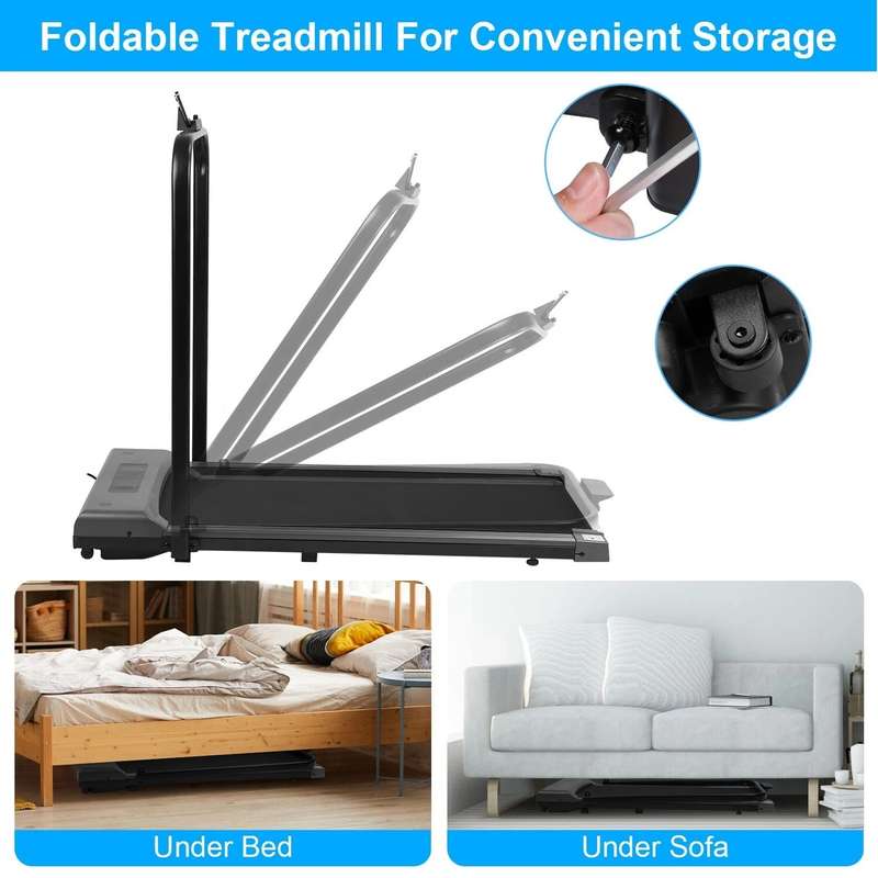 Pro-Sportz 2-in-1 Foldable Walking Pad Treadmill  Portable Under Desk Treadmill for Home & Off...