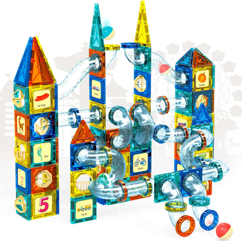Colourful Magnetic Pipeline Building Blocks