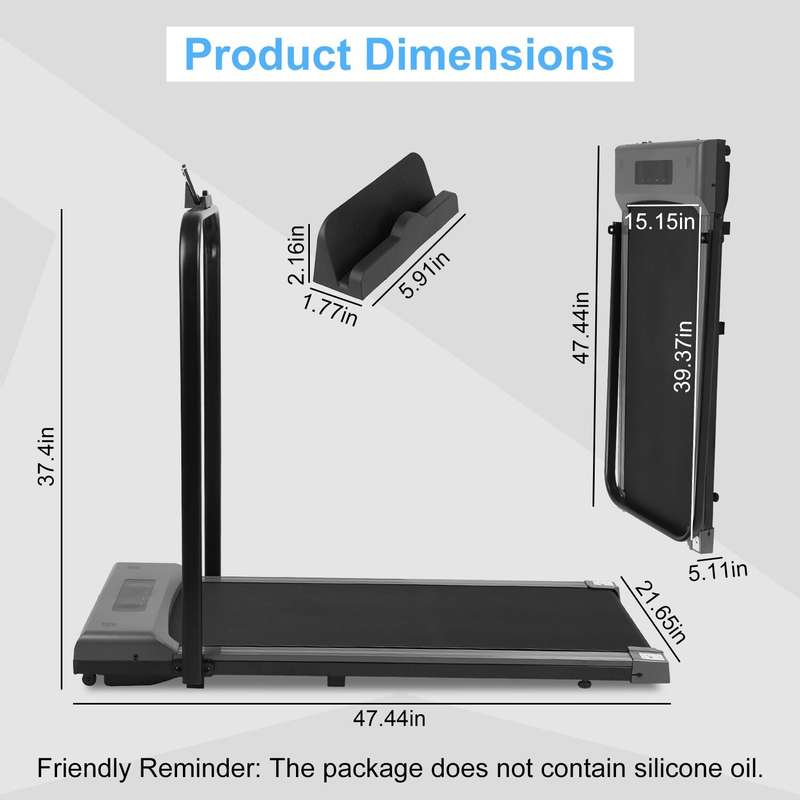 Pro-Sportz 2-in-1 Foldable Walking Pad Treadmill  Portable Under Desk Treadmill for Home & Off...