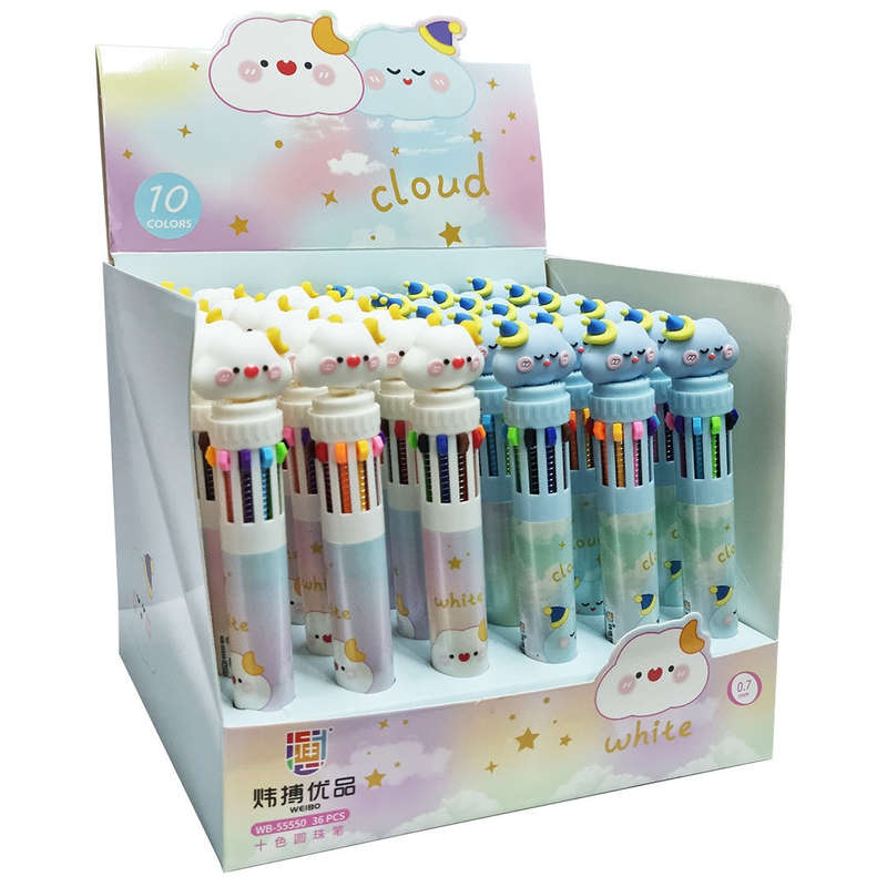 Automatic ballpoint pen, ten-color, CLOUD