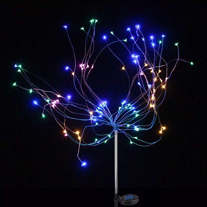 LED Dandelion Style Light String Splash Proof Ground Lamp for Garden Courtyard SOLAR