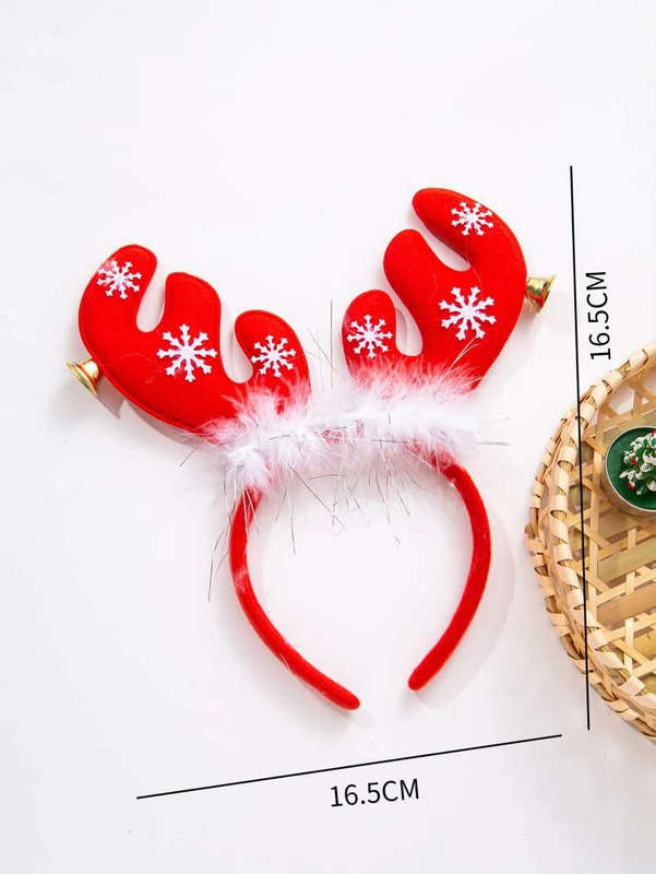 Christmas Antler & feathers headband