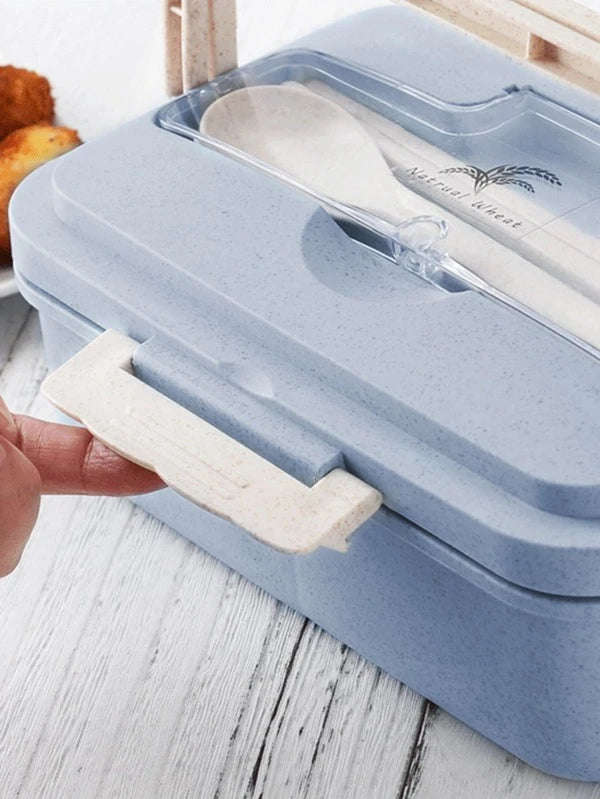 Microwavable Lunch Box Container with Plastic Cutlery