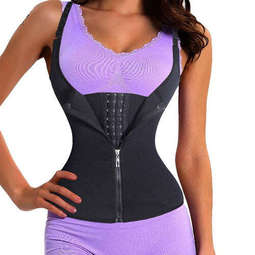 Adjustable Shoulder Strap Corset - 2XL / Black