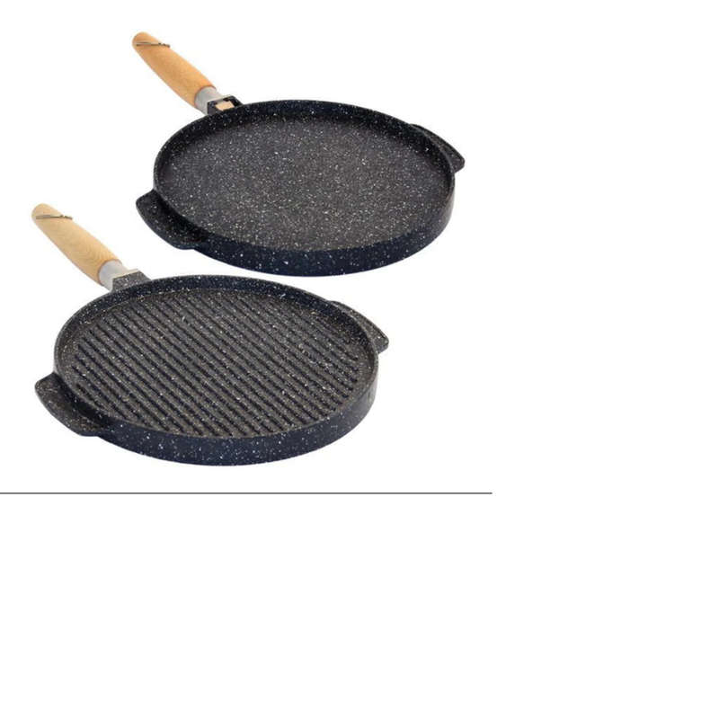 Double Face Griddle Plate Aluminum Frying Pan - 28 cm